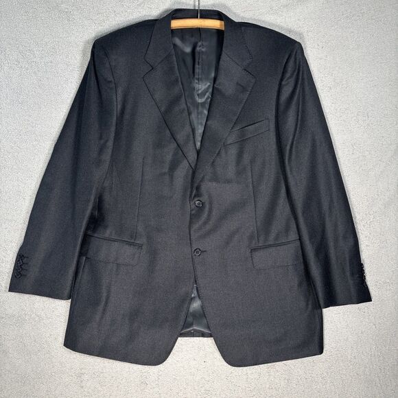 Canali Blazer Suit 46R Dark Gray Charcoal Wool Super 120s Harrods Knightsbridge - Picture 1 of 16